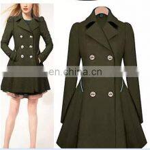 2020 Wholesale Ladies Fashion Solid Color Button Lapel Windbreaker Long Spring Autumn Coat Trench Outwear Jacket for Women thumbnail-2