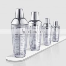Factory Direct wholesale 400ml glass shakes tool metal stainless steel cocktail shaker