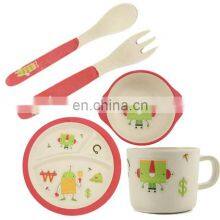 Hot Selling Children Tableware Eco-Friendly Bamboo Fiber Dinnerware Sets for Kids thumbnail-5