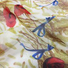 Customized Design Digital Spandex Printed White 100% Satin Fabric Cotton