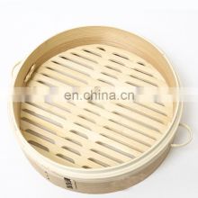 High quality Wholesale 2 Tier Bamboo Steamer Basket for Cooking Dim Sum Food Steamer Pot with Lid