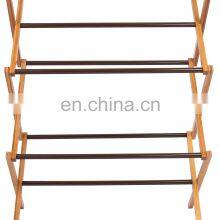 3 Tier Foldable Bamboo Wooden Clothes Drying Rack Water-Resistant thumbnail-5
