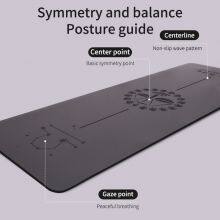 Professional Eco-friendly Customized Natural Rubber PU Leather Black Yoga Mat thumbnail-3