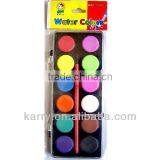 Hot Items Non Toxic Water Color Cake Sheet Solid 12C Dia 22mm With Paint Brush