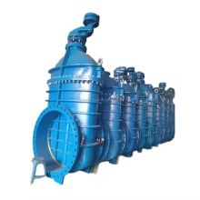 DIN Electric Motorized Flange Gate Valve WCB Cast Steel Flange Resilient Seat Electric Slide Gate Valve 1200 mm SS304 Pneumatic thumbnail-2