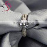 Round Brilliant Cut Moissanite 1CT 6.5mm Center Star Accents 14k 18k White Yellow Gold Diamond Engagement Ring thumbnail-5