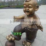 Bronze Funny Boy Playing With Ball Sculpture