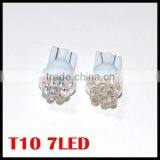 12V Car White 7 LED Bulbs Wedge Light Lamp T10 168 Car Light
