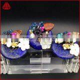 Korean Flower Crystal Agate Brooch With Rhinestone Ornamentnatural Stones thumbnail-4