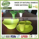 Custom Round Cup Bowl Plate Fastion Eco-friendly Bamboo Firbre Tableware Dishes Dinner Set