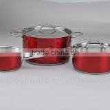 5Pcs Stainless Steel Cookware Set With Red Painting