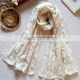 Wholesale China Floral Print Stole Shawl Bamboo Cotton Scarf thumbnail-3