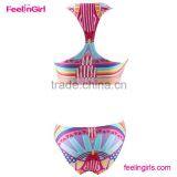 Lively Orange High Waist Halter Bikini thumbnail-3