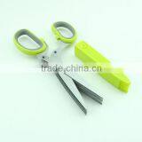 Stainless Steel 5 Blades Herb Shears With Cleaning Comb Cover thumbnail-3