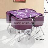 Cheap Glass Top Metal Dining Table Set thumbnail-5