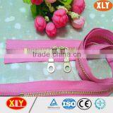 Two Slider O Tape Close End Gold Teeth Metal Zipper thumbnail-4