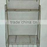 14A362MK Metal Mesh Wall Shelf With Hooks