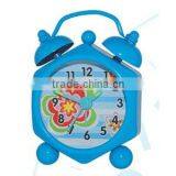 Metal Mini Travel Alarm Clock, Hexagon Shaped thumbnail-1