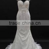 2016 Lady bird new collection sample cap sleeve nice lace pattern wedding dress