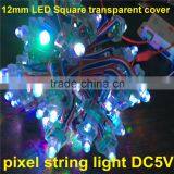 12mm Transparent Cover Ws2801,ws2811 Led String 12mm Suqare Shape Rgb Led Pixel 50pcs a String thumbnail-4