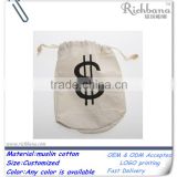 plain organic custom printed muslin bags