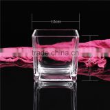 Big size stock square glass jar for candle