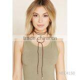 2016 Fashion Retro Long Women Chain Leaf Pendant Black Velvet Choker Necklace Quality Choice thumbnail-3