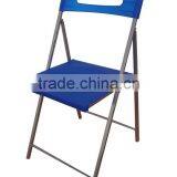 Blue Square Plastic Folding Chair thumbnail-1