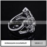 316l Stainless Steel Ring Butterfly Ring In Silver Jewelr With Colorful Cz thumbnail-2