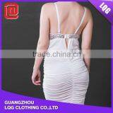 Beautiful Bling White Cotton Backless Sexy Bodycon Dress thumbnail-4