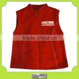 Custom womens red fleece cotton work vest for promotion gift