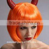 Cheap Synthetic Red Color Hair Fashion Orange Color Party Wig, Halloween Wig Wholesale thumbnail-1