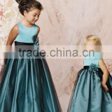 A-Line Scalloped Zipper Back Sleeveless Customized Flower Girl Dress FGZ10 Baby Blue Wedding Dress