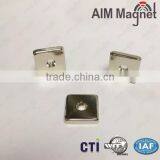 N45 Block Sintered Screw Hole Magnet thumbnail-1