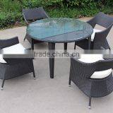 Upscale Outdoor Rattan Furniture Dining Round Table Set thumbnail-2
