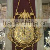 Italian Classical Wall Hanging Clock, 24K Gold Copper Wall Clock, Home Decoration Metal Wall Art thumbnail-1