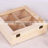 Recycled Wooden Tea Storage Box With Clear Glass Lid thumbnail-5