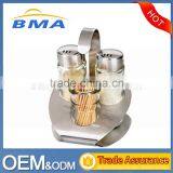 Stainless Steel 430 Stand Salt/pepper Bottle Set of Condiment Holder thumbnail-1