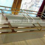 Hot Selling Golden Stainless Steel Wedding Project Wedding Table With Glass Top thumbnail-5