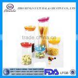 5Pieces Clear Decorative Borosilicate Glass Canister With Plastic Lid thumbnail-2