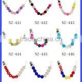 Latest Design Bubble Gum Pink White Beads Baby Metal Pacifier Clips thumbnail-6