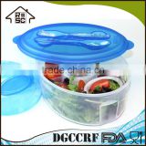 Transparent Plastic Oval Lunch Box with Cutlery Set