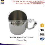 Single Wall Stainless Steel Carabiner Travel Mug thumbnail-2
