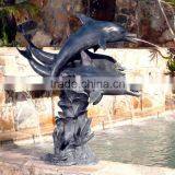 Outdoor Bronze Dolphin Sculpture Decorative Water Fountains thumbnail-1