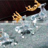 2016 Hot Sale Christmas Decoration Three Acrylic Reindeer and Sleigh With Gold Glitter thumbnail-3