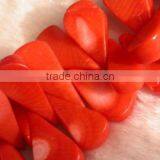 Red Melon Seeds Shape Loose Coral Beads thumbnail-1