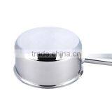 B1201 With Glass Lid/Hot Pot Stainless Steel Single Handle Milk Pot thumbnail-1