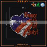 I Love USA Hot Fix Rhinestone Heart Design Transfers thumbnail-2