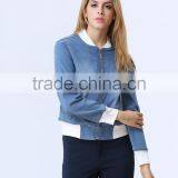 New Fashion Wholesale Long Sleeve Denim Jacket For Women thumbnail-2