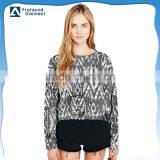 100 Cotton Cropped Comfort Color Hoodies and Sweatshirts Women Wholesale Crew Neck thumbnail-1